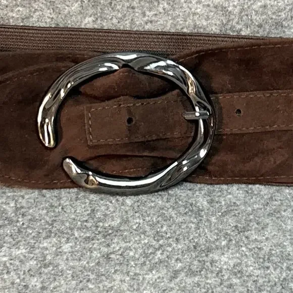 Vintage Women’s Belt Size 12 Wide Dark Brown Suede Elastic Jessica Howard - Picture 2 of 12